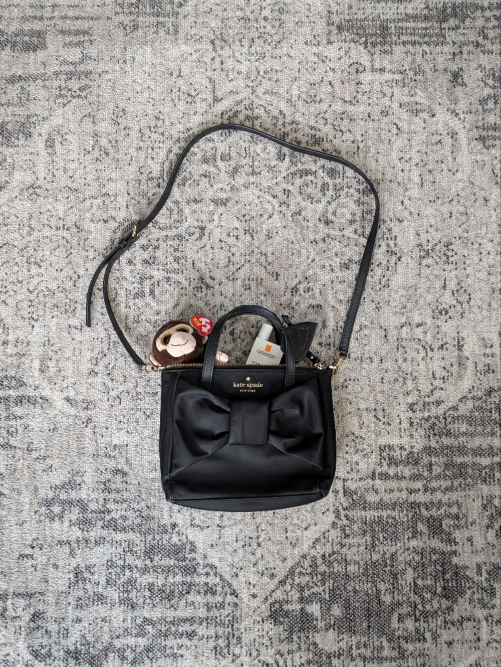 kate spade black nylon bag with bow detail - Picture 1 of 10